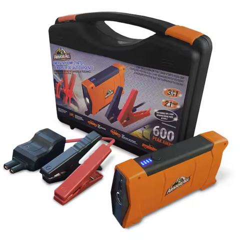 Wholesale-Armor AJS81002ORG All Emergency 600 Peak Jump Starter Power Bank Kit, 7.200Mah Battery Bank-Electro Vision Inc