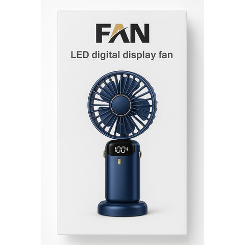 Wholesale-Fan N15 LED Digital Display Portable Fan – Adjustable Speed, Rechargeable, Compact Design-Fans-Electro Vision Inc
