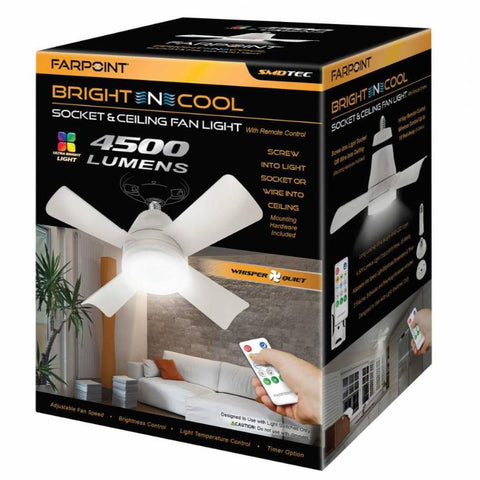 Wholesale-Farpoint FLFB45004 4500 Lumen Fan Light w/ Remote-Fans-Electro Vision Inc