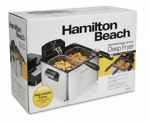 Wholesale-Hamilton Beach 35036 Double Basket Electric Deep Fryer-Kitchen Appliance-Electro Vision Inc