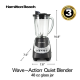 Wholesale-Hamilton Beach 53530-R/B Glass Jar Blender 48 Oz - CERTIFIED REFURBISHED-Blender-Electro Vision Inc