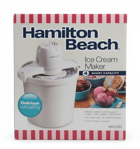 Wholesale-Hamilton Beach 68330 Ice Cream Maker 4qt Stainless Steel-Kitchen Appliance-Electro Vision Inc