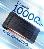 Wholesale-Techbro PTB1010 Solar Power Bank 10,000 mAh with USB-C Cable Included-Power Bank-Electro Vision Inc