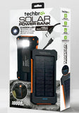 Wholesale-Techbro PTB1010 Solar Power Bank 10,000 mAh with USB-C Cable Included-Power Bank-Electro Vision Inc
