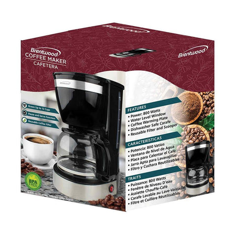 Wholesale-Brentwood TS215 Coffee Maker - 10 Cups-Coffee Maker-Electro Vision Inc