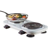 Wholesale-Brentwood TS361 Double Burner - White-Kitchen Appliance-Electro Vision Inc