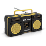 Wholesale-Dolphin RTX20 Retrobox Portable Bluetooth Radio - Yellow-Radios-Electro Vision Inc