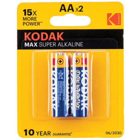 Wholesale-Kodak CAT-30536630 Max Alkaline AA 2-Pack Blister-battery-Electro Vision Inc