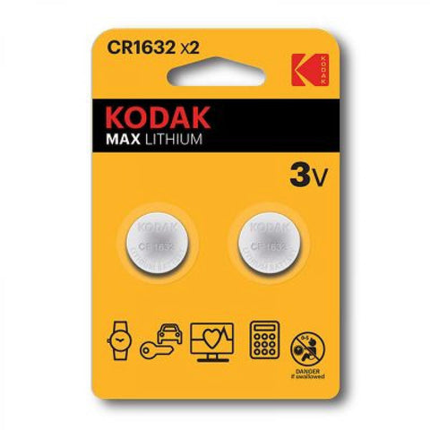 Wholesale-Kodak CR-1632 2-Pack Lithium Coin-battery-Electro Vision Inc