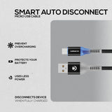 Volkano 20131-BK Smart series Auto Disconnect Micro USB cable, 1.8m