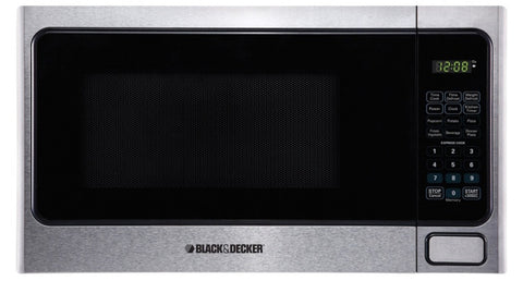 Black + Decker EM031MNR-X1 Full Stainless Steel Microwave Oven - 1.1 CF