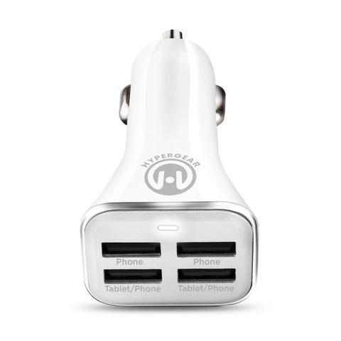 HyperGear 14268 Quad USB Car Carger White