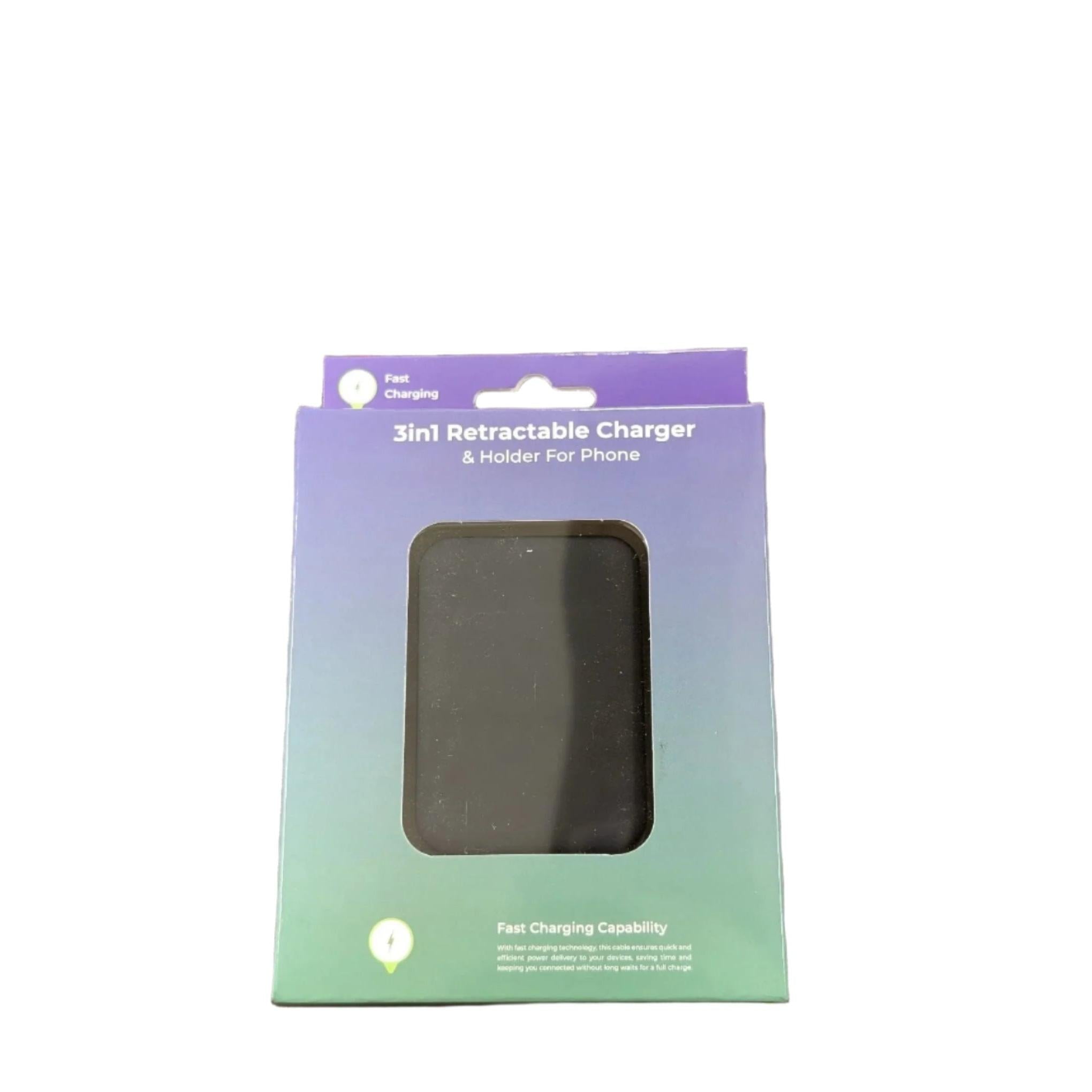 Wholesale-3 in 1 Retractable Charger and Holder for Phone-Electro Vision Inc