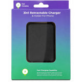 Wholesale-3-in-1 Retractable Charger and Holder for Phone-Phone Charger-Electro Vision Inc