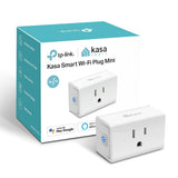 TP - KP115 Link Kasa Smart Plug Mini with Energy Monitoring, Wi-Fi Power Outlet, White, KP115