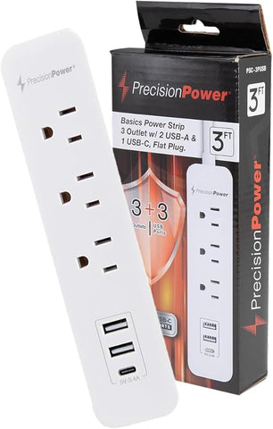 Precision Power 3PUSB PPI 3 Prong Surge Protector w/ USB