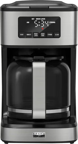 Bella 90194PRO - 12-Cup Programmable Coffee Maker - Stainless Steel