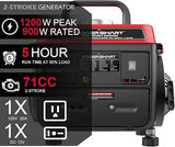 PowerSmart 1200W Gas Fuel Generator Portable Inverter for Camping Outdoor, Low Noise with AC Outlet