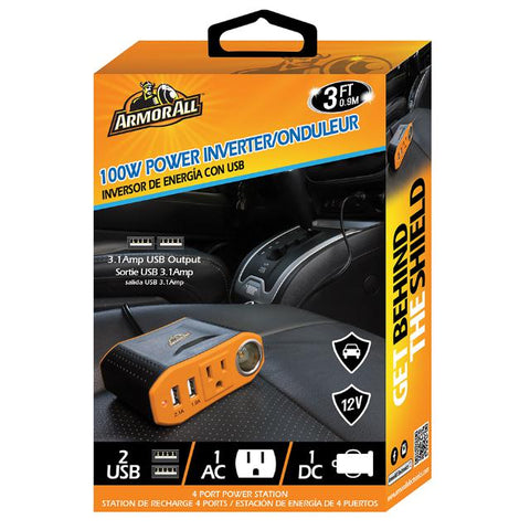 Wholesale-ARMOR API8-1002 ALL 100W 12V Inverter, Black-Inverter-Electro Vision Inc