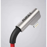 Wholesale-AUKEY CB-AL01 6.6ft 90 Degree Braided USB-A to Lightning Cable - 2 pack-Cable-Electro Vision Inc