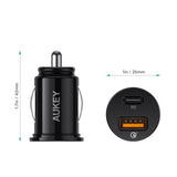 Wholesale-AUKEY Dual (USB-C/USB-A) Car Charger - 21W-Car charger-Electro Vision Inc