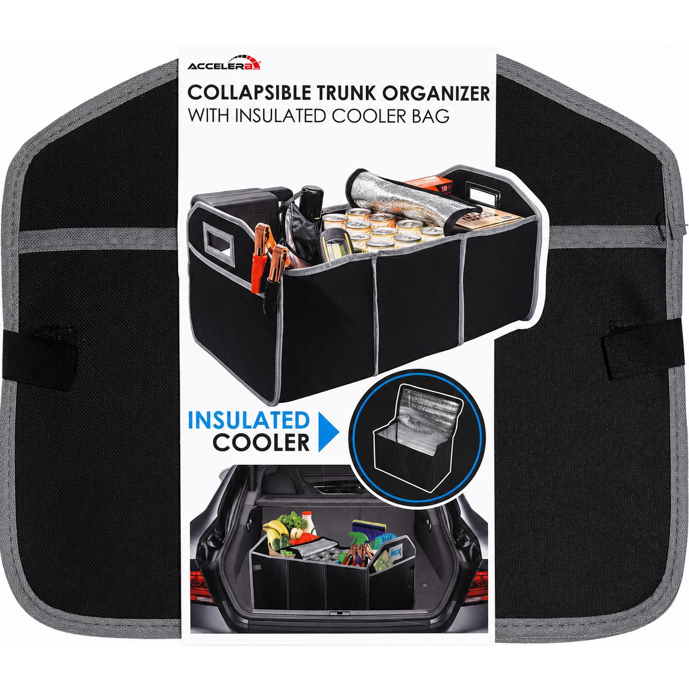 Wholesale-Accelr8 E164PDQ Trunk Organizer w/ Cooler Bag (PDQ Display) - Black-Cooler Bag-Electro Vision Inc