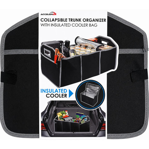 Wholesale-Accelr8 E164PDQ Trunk Organizer w/ Cooler Bag (PDQ Display) - Black-Cooler Bag-Electro Vision Inc