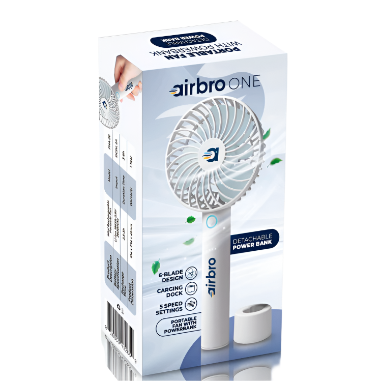 Wholesale-AirBro FHA30 Mini Rechargeable Portable Fan-Fan-Electro Vision Inc