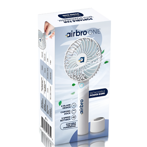 Wholesale-AirBro FHA30 Mini Rechargeable Portable Fan-Fan-Electro Vision Inc
