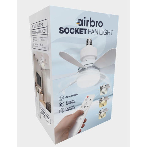 Wholesale-AirBro FLA21 Socket Fan Light w/ 3 Speed-Fan Light-Electro Vision Inc