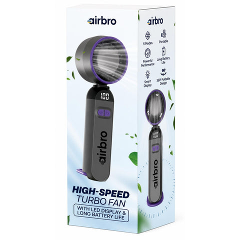 Wholesale-Airbro FHH1100GRY Handheld Turbine Fan - Gray-Handheld Fan-Electro Vision Inc