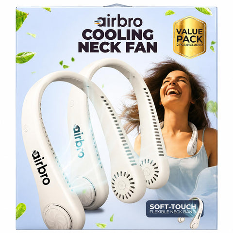 Wholesale-Airbro FNE100 Cooling Neck Fan (2 Pack)-Neck Fan-Electro Vision Inc