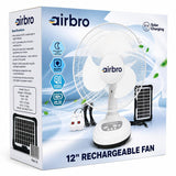 Wholesale-Airbro FSA-12 12-Inch Rechargeable Fan – Bluetooth & Solar Charging-Fans-Electro Vision Inc