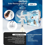 Wholesale-Airbro FSA-18 18-Inch Solar Rechargeable AC/DC Fan Dual Power-Rechargeable Fan-Electro Vision Inc