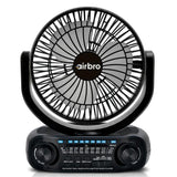 Wholesale-Airbro RXF-50 Solar Portable Fan & Bluetooth Speaker with FM/AM - 7"-Solar Fan-Electro Vision Inc