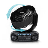 Wholesale-Airbro RXF-50 Solar Portable Fan & Bluetooth Speaker with FM/AM - 7"-Solar Fan-Electro Vision Inc