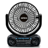 Wholesale-Airbro RXF-50 Solar Portable Fan & Bluetooth Speaker with FM/AM-Electro Vision Inc