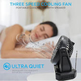 Wholesale-Airbro RXF40 Rechargeable Fan and Radio - 7"-Radio Fan-Electro Vision Inc