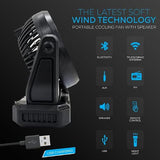 Wholesale-Airbro RXF40 Rechargeable Fan and Radio - 7"-Radio Fan-Electro Vision Inc