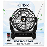 Wholesale-Airbro RXF40 Rechargeable Fan and Radio - 7"-Radio Fan-Electro Vision Inc