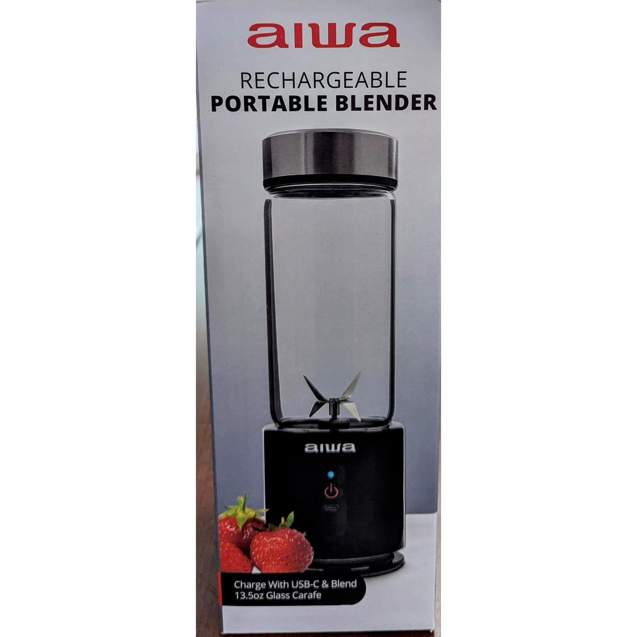 Wholesale-Aiwa WBL11004BLK Rechargeable Portable Blender-Electro Vision Inc