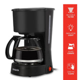 Wholesale-Aiwa WCF11007BLK Compact Coffee Maker, 6 Cup (22 oz), Reusable Filter, Coffee Scoop, Non-Stick Warming Plate - Black-Coffee Maker-Electro Vision Inc