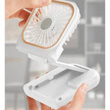Wholesale-Aiwa WPF41008WHT 5-in-1 Phone Holder Fan with Power Bank 4000mAh - White-Callphone Holder-Electro Vision Inc