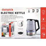Wholesale-Aiwa WTK11001BLK Electric Tea Kettle 8.5 Cups / 2L-Electro Vision Inc