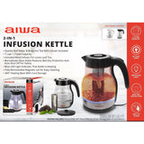 Wholesale-Aiwa WTK11002BLK 2-in-1 Infusion Tea Kettle - 1.7L-Electro Vision Inc