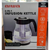 Wholesale-Aiwa WTK11002BLK 2-in-1 Infusion Tea Kettle - 1.7L-Electro Vision Inc