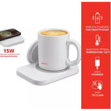 Wholesale-Aiwa WTK11013WHT Wireless Charging Pad and Coffee Mug Warmer 15W - White-Charging Pad-Electro Vision Inc