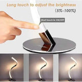 Wholesale-Albrillo LL-TD6 Spiral Design LED Table Lamp - Dimmable Desk Lamp Touch Button, Warm White 3000K Bedside Lamps of Stainless Steel, 1.5m Cable, 5W 450LM Nightstand Lamp-Table Lamp-Electro Vision Inc