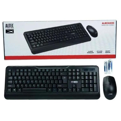 Wholesale-Altec Lansing ALBC6330/ENG Wireless Keyboard and Mouse - Black-Keyboard & Mouse-Electro Vision Inc