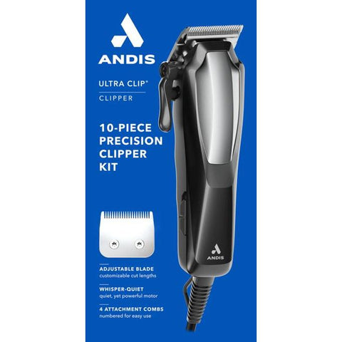Wholesale-Andis 561983 Ultra Clip Clipper 10-Piece Kit PM-10 - Black-Clipper Kit-Electro Vision Inc